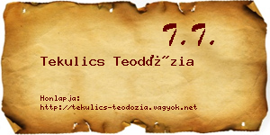 Tekulics Teodózia névjegykártya